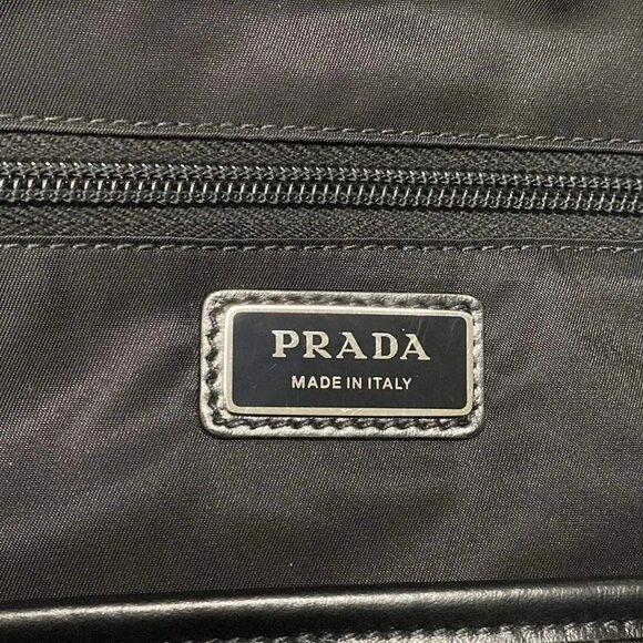 Auth PRADA - 2VZ095 Black White Tessuto Fiori (nylon) leather) Backpack - Picture 15 of 16